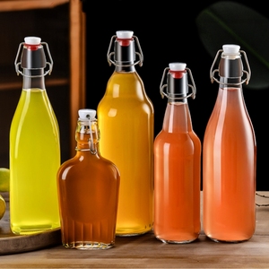 8.5OZ lật <span class=keywords><strong>Top</strong></span> chai thủy tinh 60ml 250ml 350ml 500ml 750ml 1000ml đu <span class=keywords><strong>Top</strong></span> chai nước trái cây với nắp đậy kín cho muỗi, trà - Product Image 6
