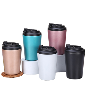 Taza termo de vacío de acero inoxidable 304 para coche transfronterizo moderno, 12oz portátil de taza de café, taza de bolsillo para leche potable directa, taza hirviendo - Product Image 1