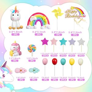 Nouvelles décorations de <span class=keywords><strong>gâteau</strong></span> <span class=keywords><strong>licorne</strong></span> et arc-en-ciel boules colorées décorations de <span class=keywords><strong>gâteau</strong></span> pour bébé douche filles fournitures de fête d'anniversaire - Product Image 3