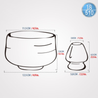 Support à fouet en céramique de porcelaine bleue, écologique, durable, de qualité alimentaire, résistant à la chaleur, design Japandi moderne, lot de 2 pièces pour matcha