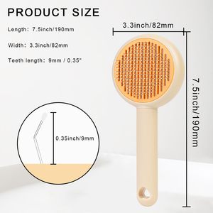 Low MOQ Portable Handheld Luxury Simple Stainless Steel Cat Slicker <b>Brush</b> with Doughnut Design Self Cleaning - Product Image 2