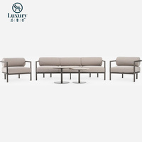 Ensemble de canapés d'extérieur modernes en aluminium de luxe pour hôtel et cour, imperméable et antirouille