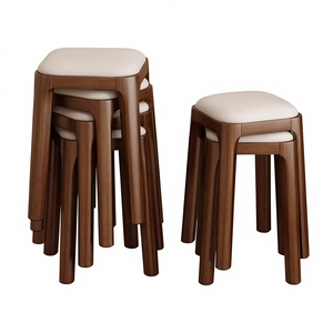 Silla de Comedor Nórdica Moderna de Acero con Tapicería de Cuero Sintético, Apilable y Duradera, Muebles para el Hogar - Product Image 1