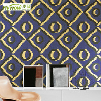 Papier peint en PVC non tissé géométrique imperméable, revêtement mural métallique 3D au design moderne