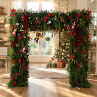 Décorations de Noël artificielles en tissu enroulable, plantes vertes artificielles, mur de fleurs de Noël