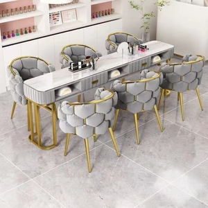 NEW Modern Luxury White Gold Gray Series Beauty Salon Furniture <b>Nail</b> Manicure Chair Dinning Chair - Product Image 5