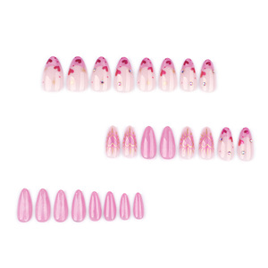 Pedido caliente de fábrica medio personalizado al por mayor palo en las <span class=keywords><strong>uñas</strong></span> francés diamantes de imitación amor <span class=keywords><strong>uñas</strong></span> postizas prensa en las <span class=keywords><strong>uñas</strong></span> de diseño - Product Image 3
