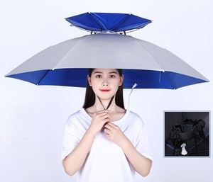 Vente en gros Parapluie de pêche adulte <span class=keywords><strong>grande</strong></span> <span class=keywords><strong>taille</strong></span> chapeau parapluie à sangle réglable à double couche - Product Image 4