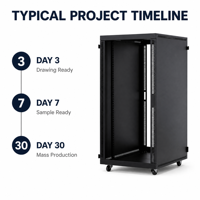 Armoire de serveur TZR, coffret réseau, fabrication sur mesure en tôle, soudage, peinture en poudre, porte, usine