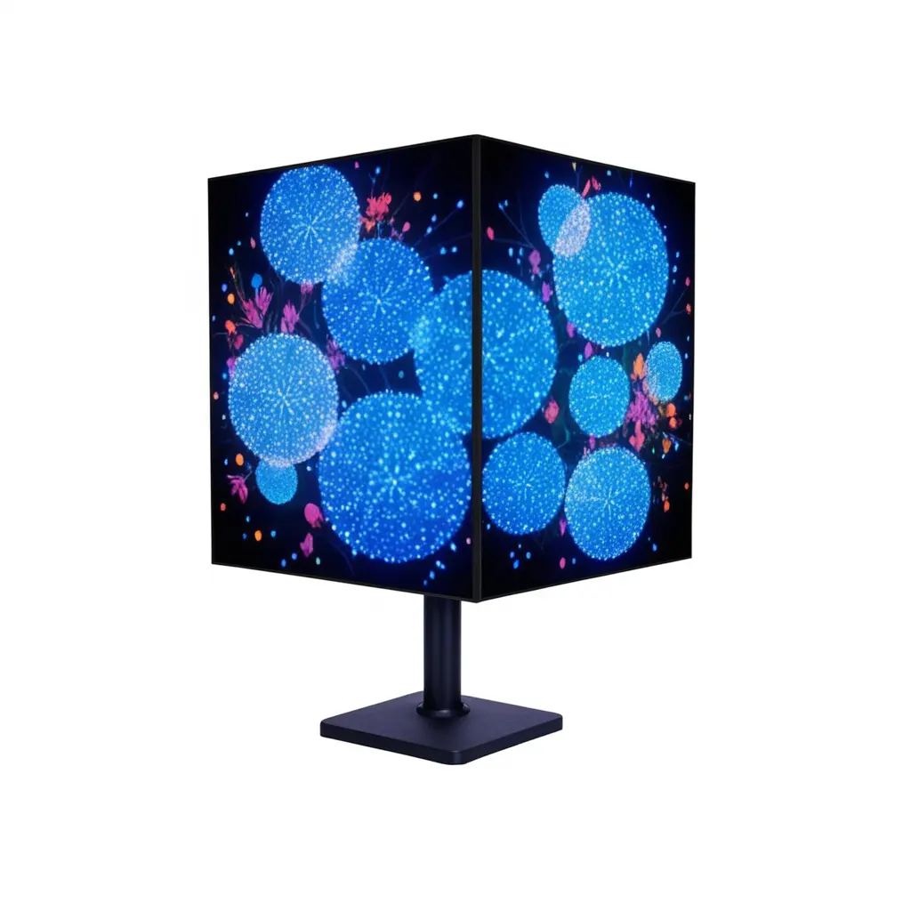 회전하는 LED 화면 큐브 4 면 5 면 광고 작은 Led 화면 디스플레이 큐브 미래 예술 화면