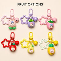 3D Fruitfiguurtjes Sleutelhanger Schattige Hars Appel Peer Ster Bel Charms Tas Hangertje Telefoonbandje Cadeaus voor Meisjes Kinderen Studenten en Vrienden