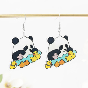 ต่างหูอะคริลิคปกป้องสิ่งแวดล้อมต่างหูห้อยรูปการ์ตูนแพนด้าน่ารักขายตรงจากโรงงานสำหรับยุโรปและอเมริกา - Product Image 2