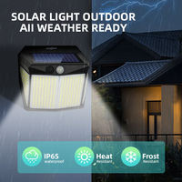 Sensor de Seguridad para Exteriores, Impermeable, Lámpara Solar LED UV para Jardín, Patio, Garaje, Camino, Lámpara de Pared