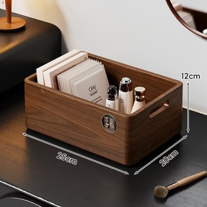 Solid Wood Storage <b>Box</b> Walnut Desktop Organizer Large Small Size <b>Makeup</b> Storage Container Eco Friendly Cosmetic Holder - Product Image 4