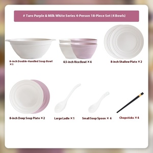Bộ đồ ăn bằng gốm màu tím với sự kết hợp món ăn đầy màu sắc cho các nghi lễ tân gia và quà tặng - Product Image 6