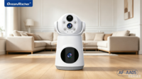 DREAMKACHER AF-AA05 Caméra IP de sécurité domestique double 2MP Interphone vocal bidirectionnel 5V 2A WiFi/4G Carte mémoire Cloud Détection humaine 128G