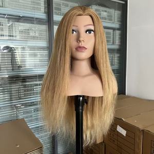 Mannequin d'entraînement professionnel pour salon, cheveux 100% humains, poids lourd 250g, pleine longueur (épaules), pour permanente et <span class=keywords><strong>coloration</strong></span> - Vente en gros OEM - Product Image 4