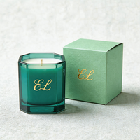 Pot à bougie en verre givré de luxe, carré et géométrique, 8oz, 10oz, 12oz, avec couvercle, pour marque privée, directement de l'usine