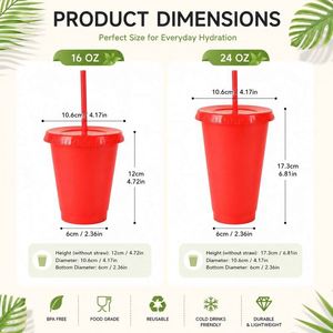 Vaso de Plástico Personalizado con Logotipo de 24 oz (710 ml) con Tapa y Pajita, Taza Reutilizable de Doble Pared para Café, Acabado Mate, para Regalo Empresarial - Product Image 2