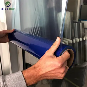 Película protectora de PE azul transparente a prueba de arañazos para marco de puerta y vidrio de ventana