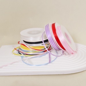 Ruban en satin uni Hongping 0,3 cm pour la décoration de gâteaux, les anniversaires, les loisirs créatifs, l'emballage de cadeaux, ruban décoratif fait main - Product Image 2