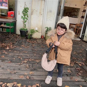 Veste <span class=keywords><strong>parka</strong></span> pour enfant avec garniture en <span class=keywords><strong>fourrure</strong></span>, manteau d'hiver rembourré en coton épais, veste à capuche chaude pour garçons et filles, vêtements d'extérieur décontractés pour bébé, pour l'école - Product Image 3