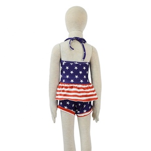 Conjunto de Ropa Infantil para Niña, Pantalones Cortos Tie-Dye, Traje de Verano con Volantes de Colores - Product Image 6