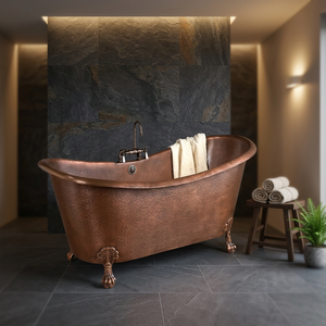 Baignoire autoportante ovale en cuivre, baignoire classique en cuivre pour la maison et l'hôtel - Artisanat indien - Product Image 1