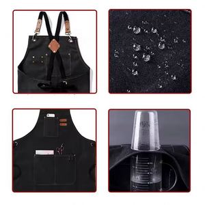 Vente Flash : Tabliers de cuisine personnalisés en jean bleu pour adultes, avec logo sur mesure, idéaux pour barista - Product Image 4