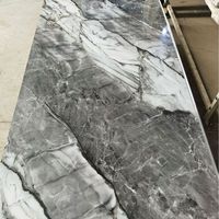 Materiales de construcción de alta densidad Panel de pared marmoleado 1220*2440 3mm Techos de PVC Hoja de plástico laminado UV
