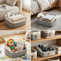 Panier de rangement en corde de coton tressée MIXWARES pour jouets, collations, cosmétiques, linge sale et vêtements.