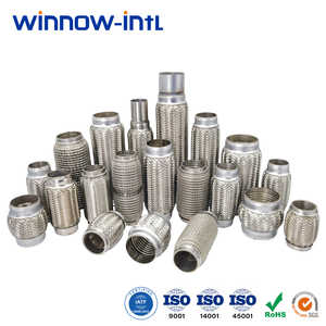 Universal 45X260mm Soudage Double <span class=keywords><strong>Tresse</strong></span> SS201Silencieux Flexible Soufflet Joint Tuyau D'<span class=keywords><strong>échappement</strong></span> Tuyau Flexible pour Voitures - Product Image 3