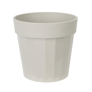 Maceta de Plástico Extra Gruesa y Resistente de 10L, Color Beige, con Paredes Acanaladas, Redonda, para Plantas de Interior, Uso Comercial y Patios - Product Image 1