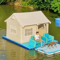 Grande tente familiale flottante gonflable à colonnes d'air intégrées pour 5 à 8 personnes