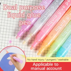 6 Colors Solid Glue Stick Pen Shape Candy Color Quick-drying High Viscosity Creative Students Stationery