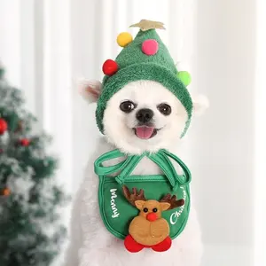 Trang Phục Thú Cưng Bán Chạy Bán Buôn Mèo Pet Giáng Sinh Tie Holiday Dog Quần Áo Hat