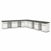 Banc de laboratoire en acier, armoire murale de laboratoire, plan de travail de rangement, mobilier thermolaqué pour laboratoire de recherche