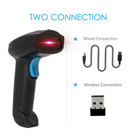 Escáner de Código de Barras 1D 2D Inalámbrico de Mano 2.4G, Lector de Códigos QR, USB para Inventario, Terminal POS