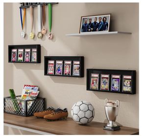 3 packs de cadre d'affichage de cartes à collectionner personnalisées, présentoir mural en bois pour cartes de baseball, avec vue dégagée, présentoir de cartes de sport graduées - Product Image 2