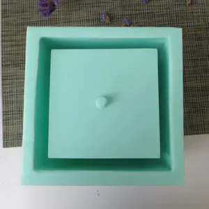 Quadrato di grandi dimensioni cemento vaso di fiori stampo in silicone