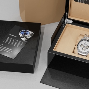 Boîte à montres haut de gamme, emballage individuel pour montre, boîte de rangement pour montre noire brillante - Product Image 2