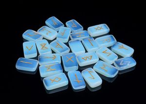 ALIZA AGATE EXPORTS Juego de Piedras Rúnicas de Opalita Azul, Pulidas, de Forma Irregular, con Símbolos Futhark Grabados, Arte Religioso Reiki - Product Image 3