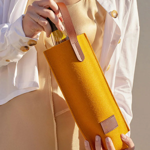In stock Japanese and Korean style minimalist wine <b>bags</b>, single-bottle wine storage <b>bags</b>, Instagram-worthy felt wine <b>bags</b>, gift - Product Image 2