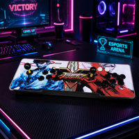 Manette de combat arcade en métal, console de jeu vidéo rétro, pour un joueur, cabinet domestique, connexion moniteur, panneau anglais