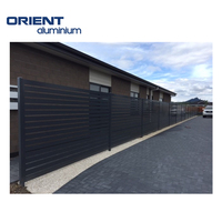 Valla de privacidad de aluminio para patio delantero de jardín, pantalla de seguridad de aluminio, valla plana negra, valla de visión transparente de aluminio