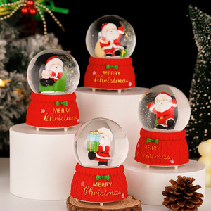 Painted Christmas Ornament Gift Luminous <b>Glowing</b> Mini Resin Crystal <b>Ball</b> for Snowman Holiday Decorations Living Room - Product Image 6