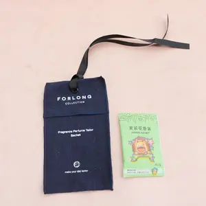 Hersteller maßge schneiderte Baumwolle und Leinen Flip Verpackung Leder Brieftasche Leinwand staub dichte Tasche Baumwolle Umschlag Tasche
