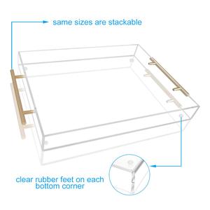 Trang trí tùy chỉnh rõ ràng Acrylic tái chế thực phẩm phục vụ khay hình chữ nhật <span class=keywords><strong>lucite</strong></span> macaroon khay hiển thị - Product Image 3