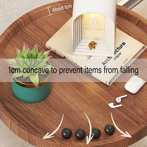 Wall Mounted Small <strong>Round</strong> <strong>Tray</strong> <strong>Table</strong> Foldable Coffee <strong>Table</strong> with Rotation Side <strong>Table</strong> for Living Room Bedroom - Product Image 5