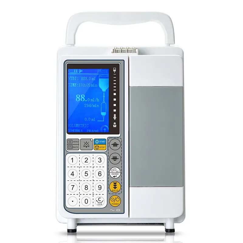 Tragbarer LCD-Bildschirm Farb-Chemo therapie Tier Peristaltic Iv Medical Spritze Volume tric IV Set Infusion pumpe mit Alarmsystem